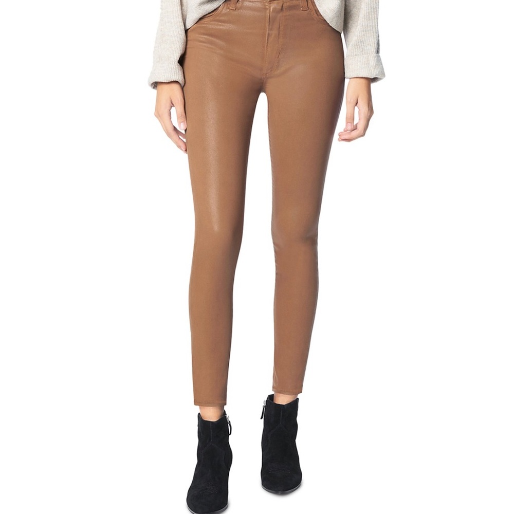 L'Agence Marguerite Skinny High-Rise Stretchy  Jeans in Coated Java